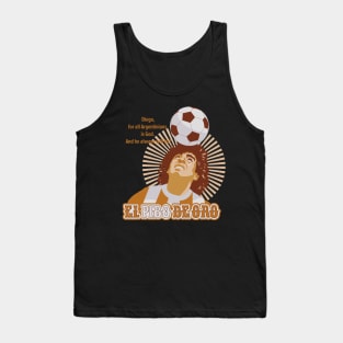 El Pibe de Oro - Diego Maradona Head Juggle Portrait for True Football Aficionados Tank Top